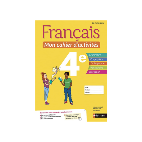 MON CAHIER D'ACTIVITES FRANCAIS 4E 2018