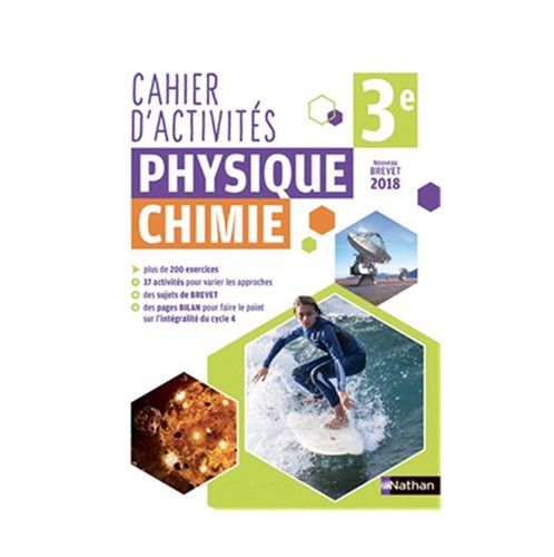 Physique - chimie ; 3e ; cahier d'activités (édition 2018)