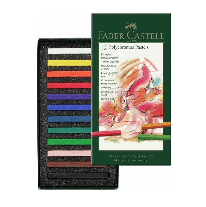 Crayons pastels Polychromos Faber-Castell, 12 couleurs