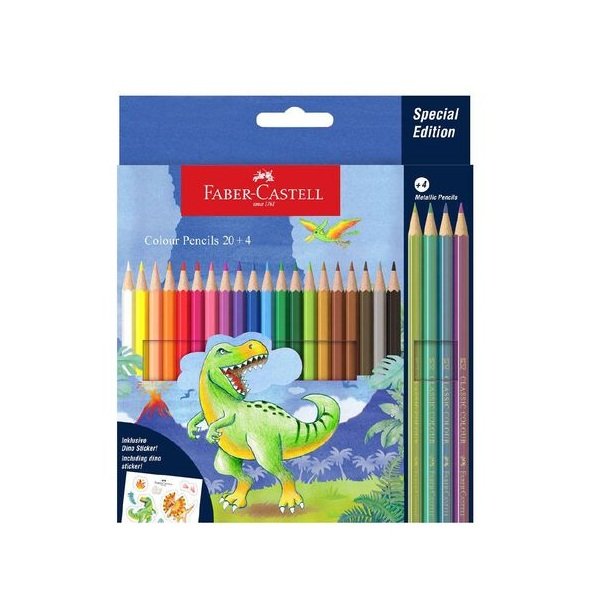 Crayons de couleur dinosaures Faber-Castell