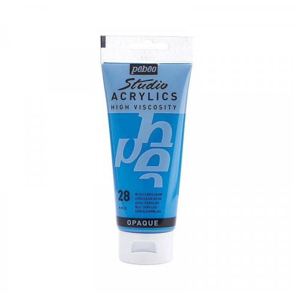 Tube de peinture acrylique - Bleu ceruléum - Pébéo - Studio - 100 ml