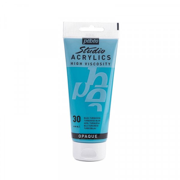 Tube de peinture acrylique - Bleu turquoise - Pébéo - Studio - 100 ml