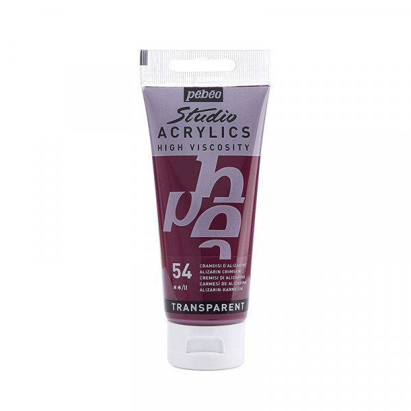 Tube de peinture acrylique - Cramoisi d'alizarine - Pébéo - Studio - 100 ml