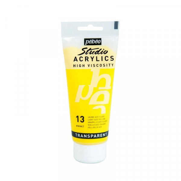 Tube de peinture acrylique - Jaune azo clair - Pébéo - Studio - 100 ml