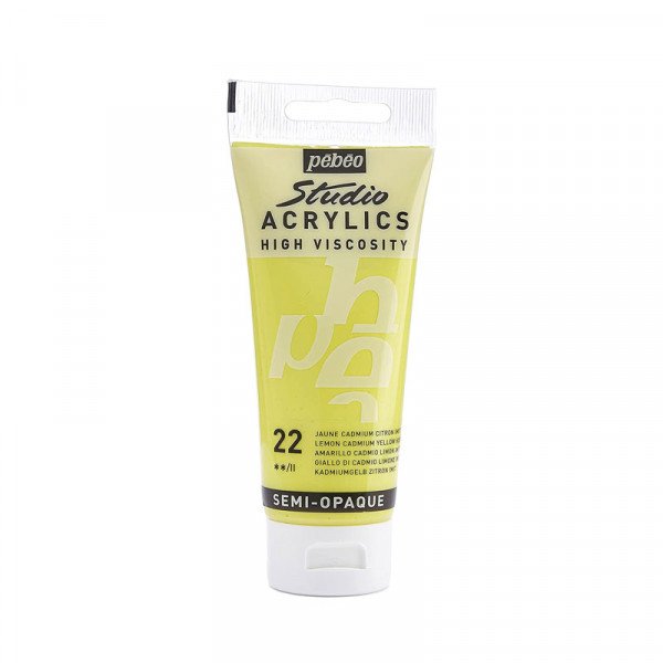 Tube de peinture acrylique - Jaune cadmium citron - Pébéo - Studio - 100 ml