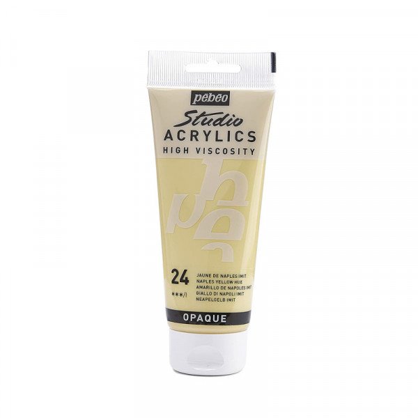 Tube de peinture acrylique - Jaune de Naples - Pébéo - Studio - 100 ml