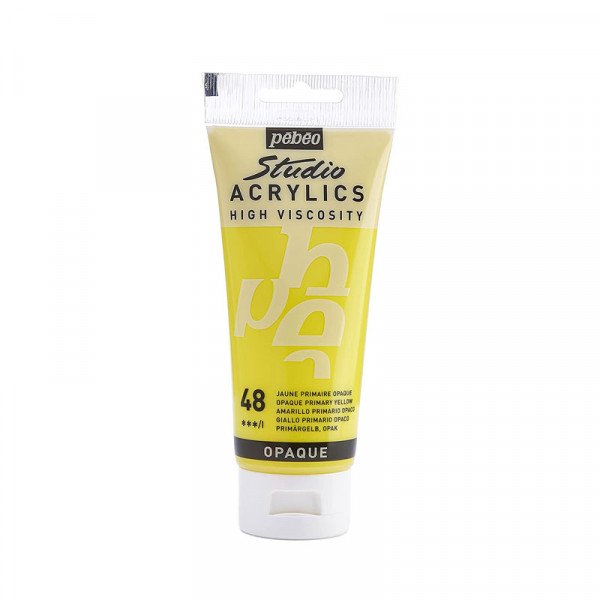 Tube de peinture acrylique - Jaune primaire - Pébéo - Studio - 100 ml