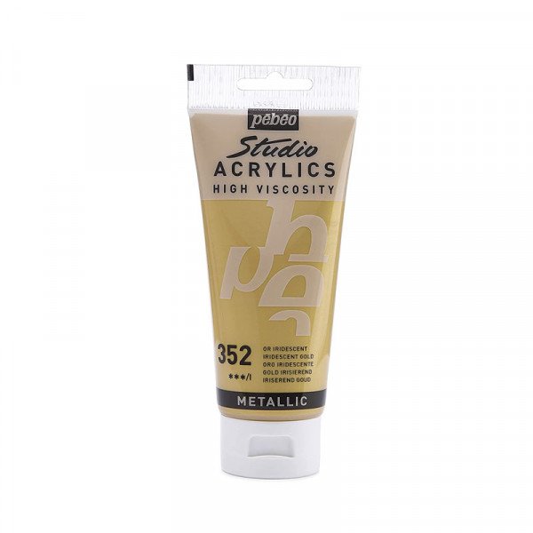 Tube de peinture acrylique - Métallisé - Or iridescent - Pébéo - Studio - 100 ml