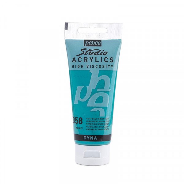 Tube de peinture acrylique - Métallisé - Vert bleu iridescent - Pébéo - Studio - 100 ml