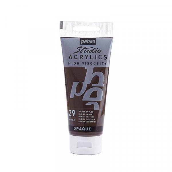 Tube de peinture acrylique - Ombre brûlée - Pébéo - Studio - 100 ml