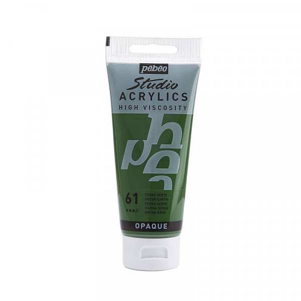 Tube de peinture acrylique - Terre verte - Pébéo - Studio - 100 ml