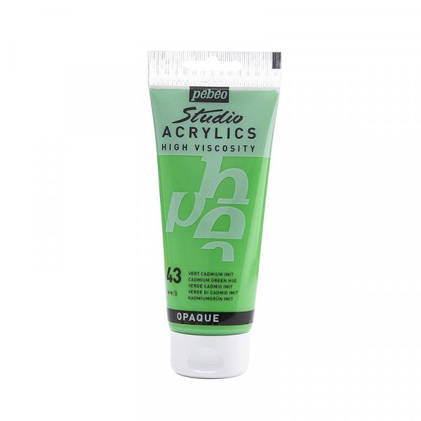 Tube de peinture acrylique - Vert cadmium imitation - Pébéo - Studio - 100 ml