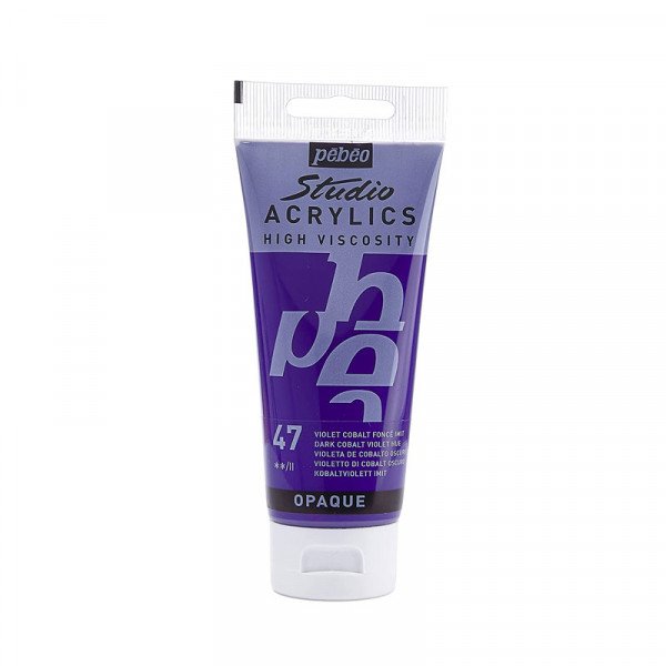 Tube de peinture acrylique - Violet Cobalt foncé - Pébéo - Studio - 100 ml