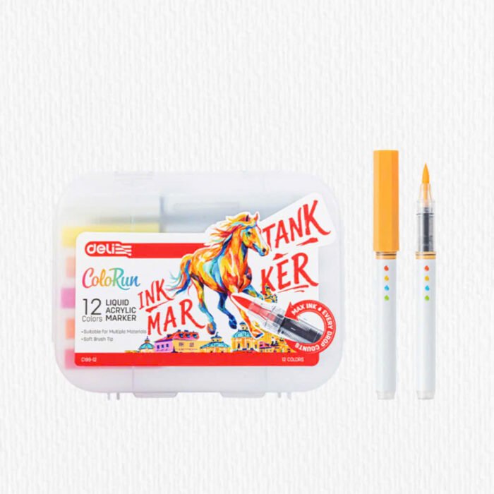 Stylo marqueur acrylique pour recharger les fesses Box 24 - Deli EC199-24